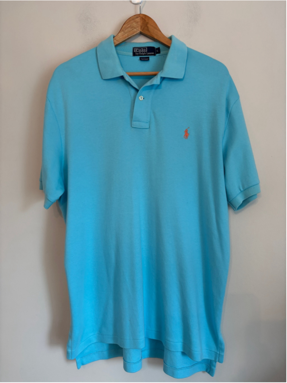 Polo Ralph Lauren Polo Shirt Mens Size L Blue Orange Pony Preppy Golf Menswear